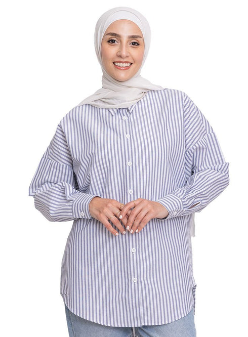 Indigo - Design 2 Stripped Over - Size Shirt - Khotwh